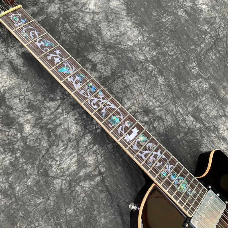 12-String Semi-Hollow Body Electric Guitar with Flamed Maple Top (YMZ-230)