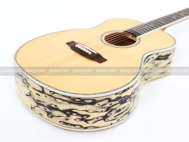 36-Inch Solid Spruce & Canarywood Acoustic Guitar with Gloss Finish (YM-MN4)