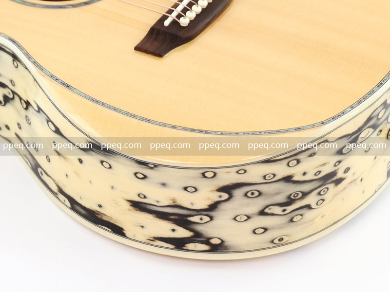 36-Inch Solid Spruce & Canarywood Acoustic Guitar with Gloss Finish (YM-MN4)