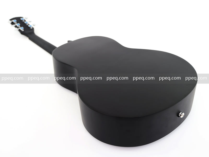 38-Inch Acoustic Guitar with Modern Black Matte Finish - Slim Basswood Body (JY-381)