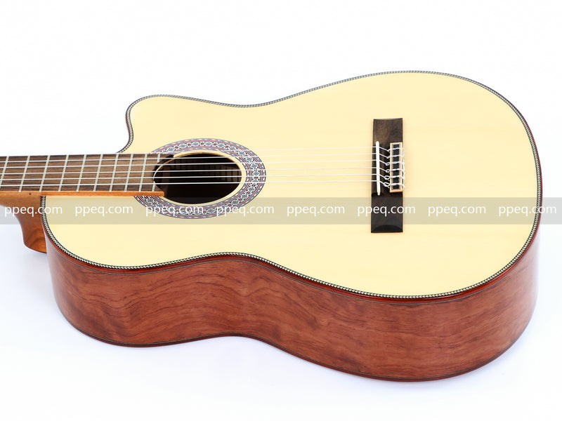 39 Inch Full Size Cutaway Nylon String Classical Guitar with Gloss Finish (TY-013)