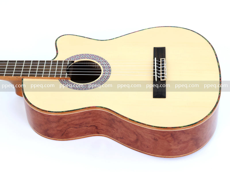 39 Inch Full Size Cutaway Nylon String Classical Guitar with Gloss Finish (TY-014)