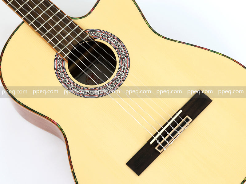 39 Inch Full Size Cutaway Nylon String Classical Guitar with Gloss Finish (TY-014)