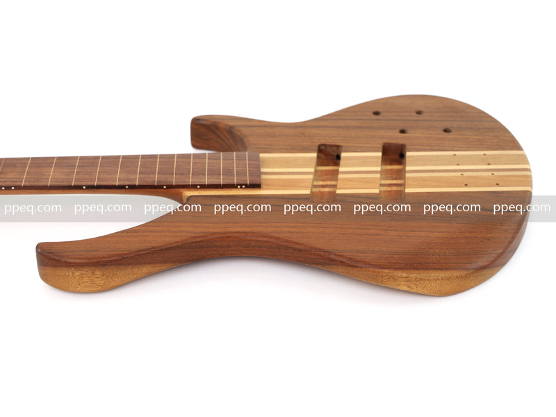 4-String Fretless Neck-Through Body All Walnut Active Electric Bass Guitar (NTB-646, Limited Edition)