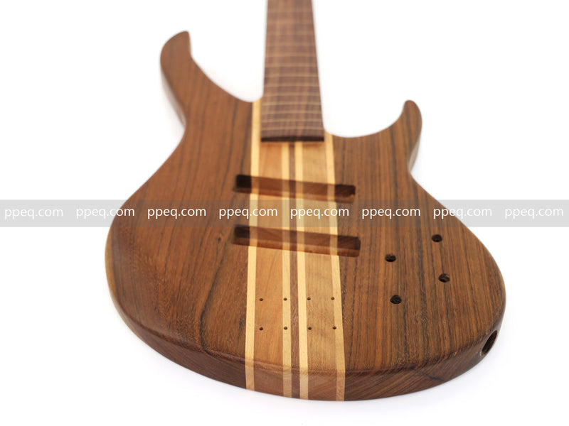 4-String Fretless Neck-Through Body All Walnut Active Electric Bass Guitar (NTB-646, Limited Edition)
