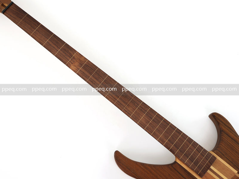 4-String Fretless Neck-Through Body All Walnut Active Electric Bass Guitar (NTB-646, Limited Edition)