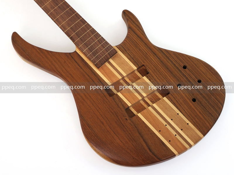 4-String Fretless Neck-Through Body All Walnut Active Electric Bass Guitar (NTB-646, Limited Edition)
