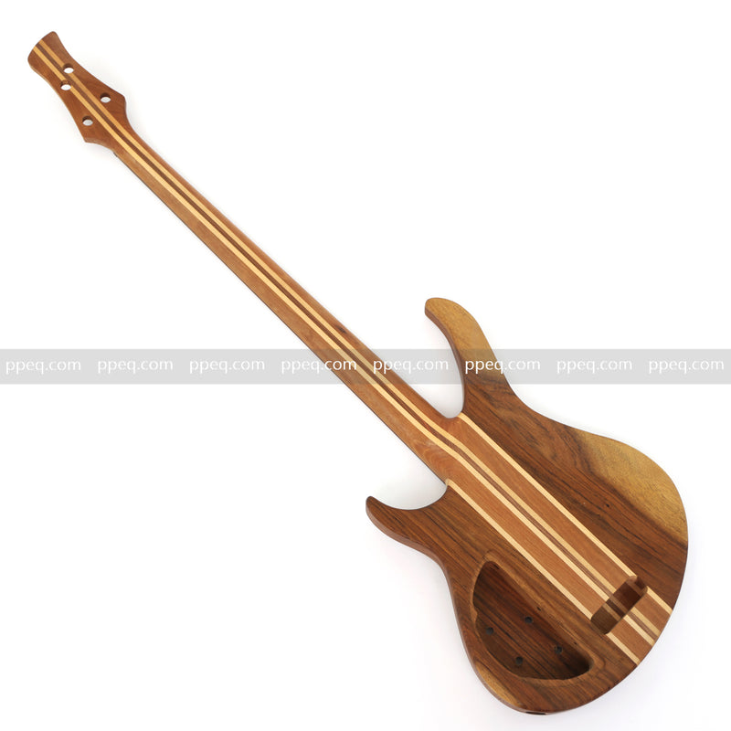 4-String Fretless Neck-Through Body All Walnut Active Electric Bass Guitar (NTB-646, Limited Edition)