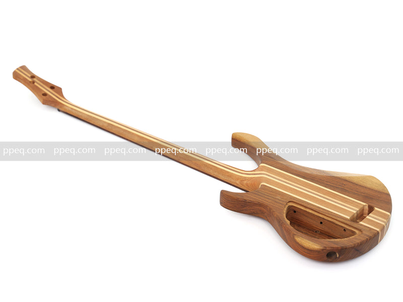 4-String Fretless Neck-Through Body All Walnut Active Electric Bass Guitar (NTB-646, Limited Edition)