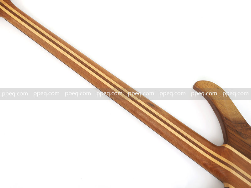 4-String Fretless Neck-Through Body All Walnut Active Electric Bass Guitar (NTB-646, Limited Edition)