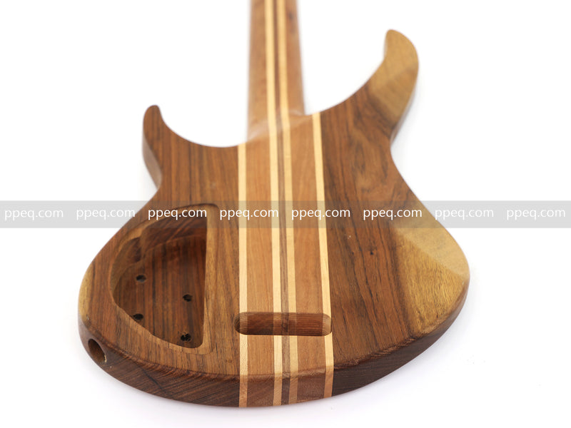 4-String Fretless Neck-Through Body All Walnut Active Electric Bass Guitar (NTB-646, Limited Edition)