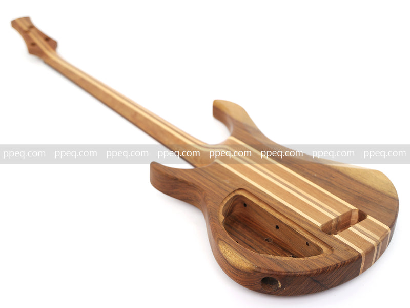 4-String Fretless Neck-Through Body All Walnut Active Electric Bass Guitar (NTB-646, Limited Edition)