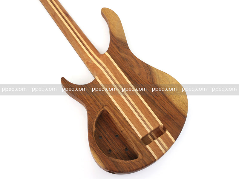 4-String Fretless Neck-Through Body All Walnut Active Electric Bass Guitar (NTB-646, Limited Edition)
