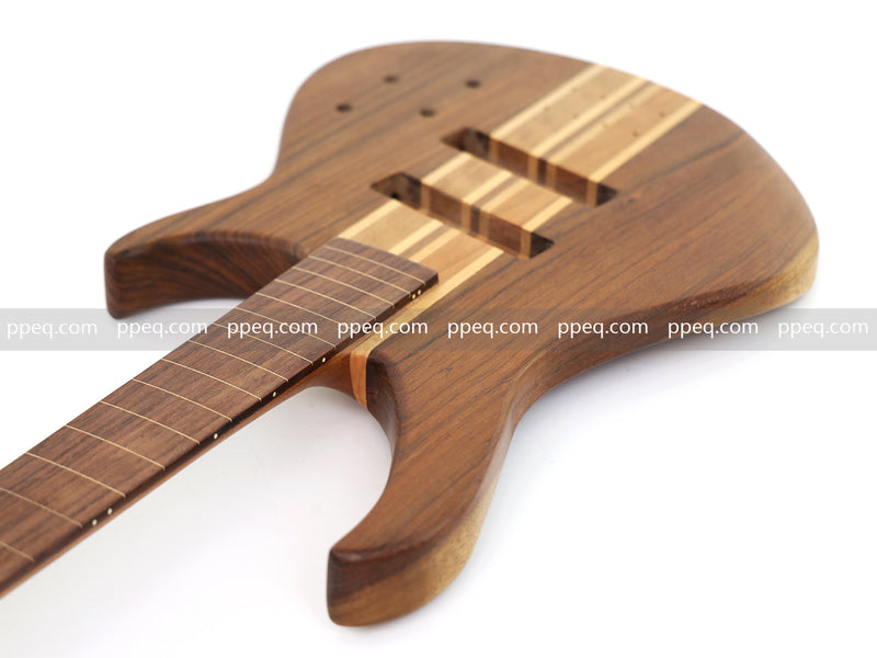 4-String Fretless Neck-Through Body All Walnut Active Electric Bass Guitar (NTB-646, Limited Edition)