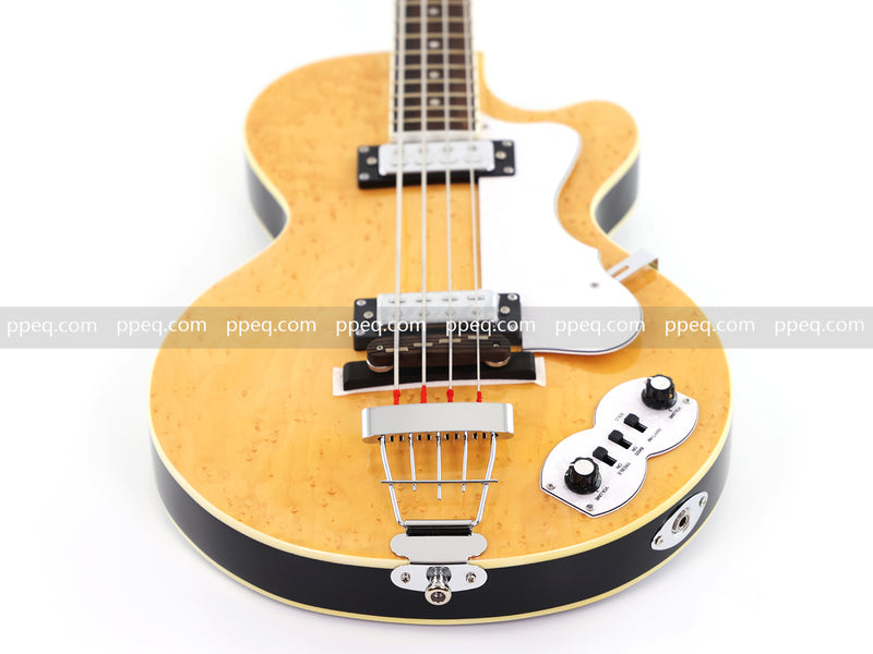4-String Semi-Hollow Body Electric Bass Guitar with Birdseye Maple Veneer Top (HY-2506)