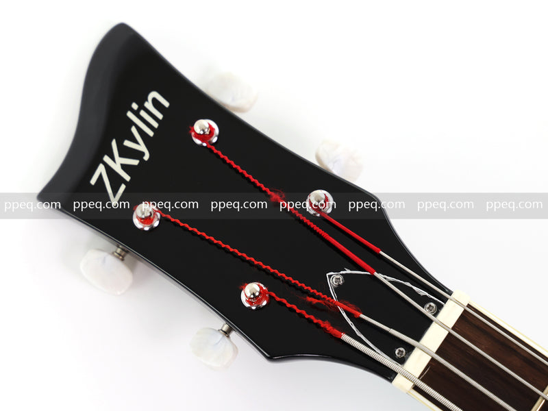 4-String Semi-Hollow Body Electric Bass Guitar with Birdseye Maple Veneer Top (HY-2506)