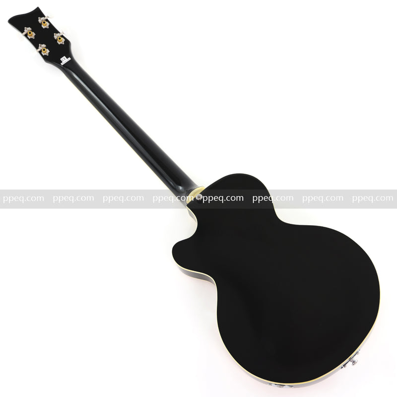 4-String Semi-Hollow Body Electric Bass Guitar with Birdseye Maple Veneer Top (HY-2506)