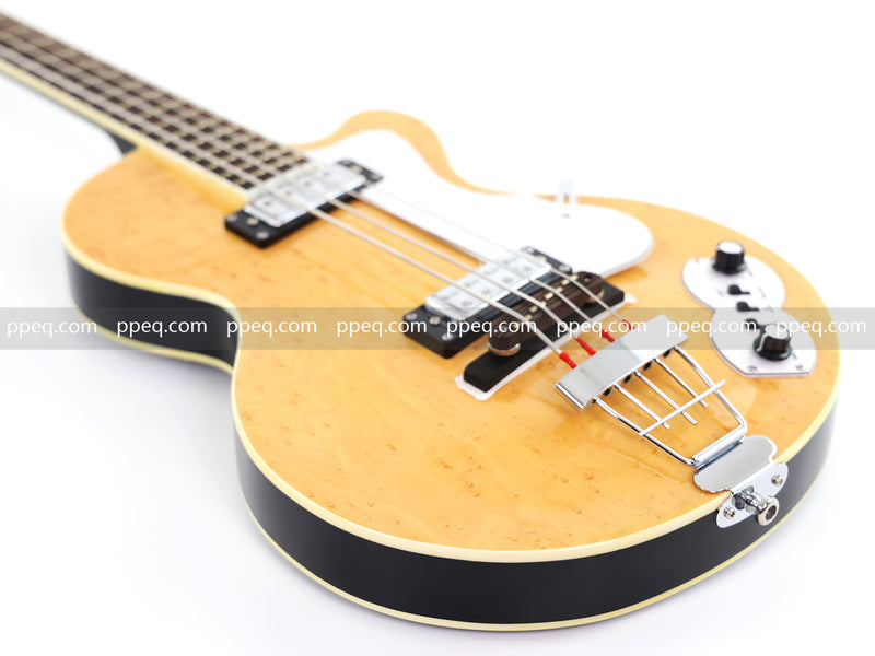 4-String Semi-Hollow Body Electric Bass Guitar with Birdseye Maple Veneer Top (HY-2506)