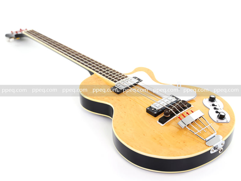 4-String Semi-Hollow Body Electric Bass Guitar with Birdseye Maple Veneer Top (HY-2506)