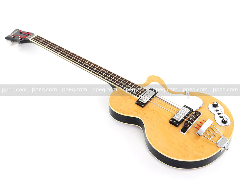 4-String Semi-Hollow Body Electric Bass Guitar with Birdseye Maple Veneer Top (HY-2506)