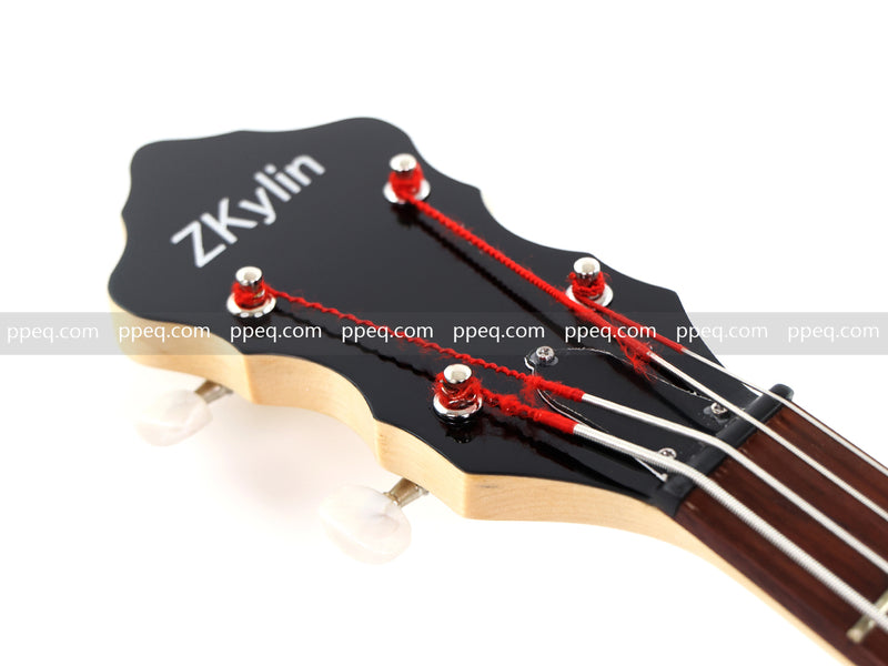 4-String Shorty Violin-Shaped Electric Bass Guitar with Gloss Red Metallic Finish (HY-2531)