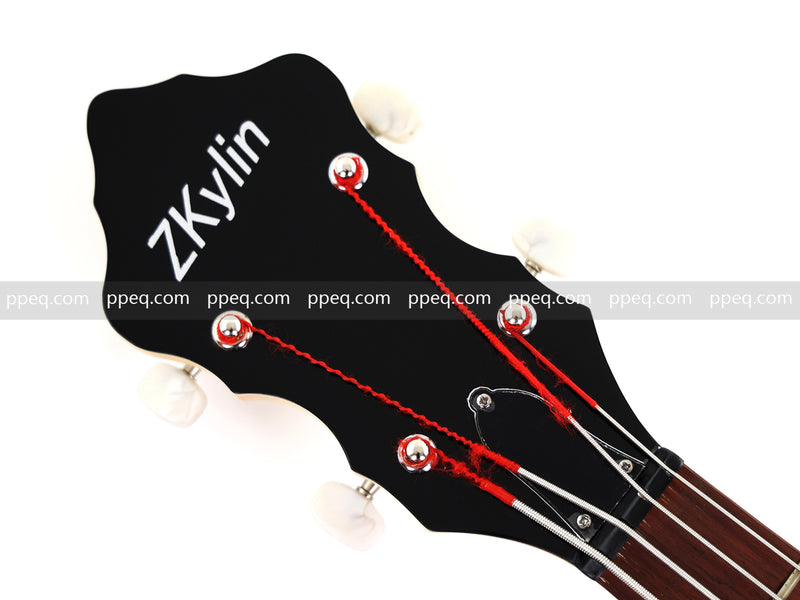 4-String Shorty Violin-Shaped Electric Bass Guitar with Gloss Red Metallic Finish (HY-2531)