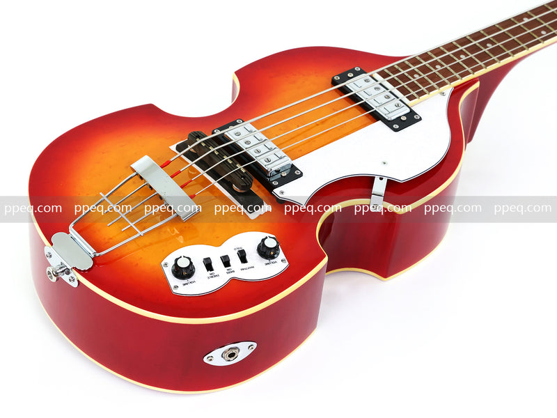 4-String Thick Semi-Hollow Body Violin Style Electric Bass Guitar (PHY-125X)