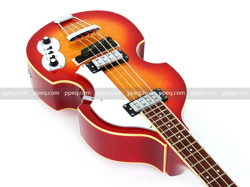 4-String Thick Semi-Hollow Body Violin Style Electric Bass Guitar (PHY-125X)