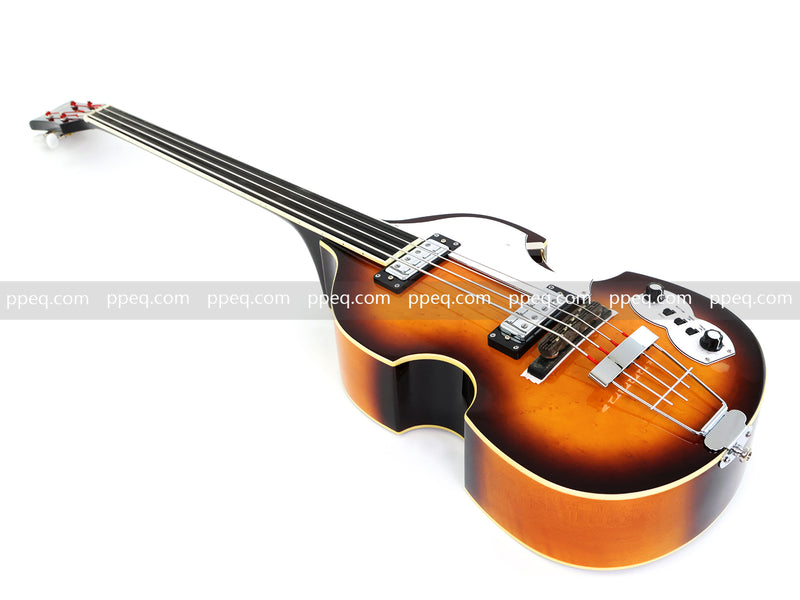 4-String Thick Semi-Hollow Violin Style Fretless Electric Bass Guitar (PHY-137)