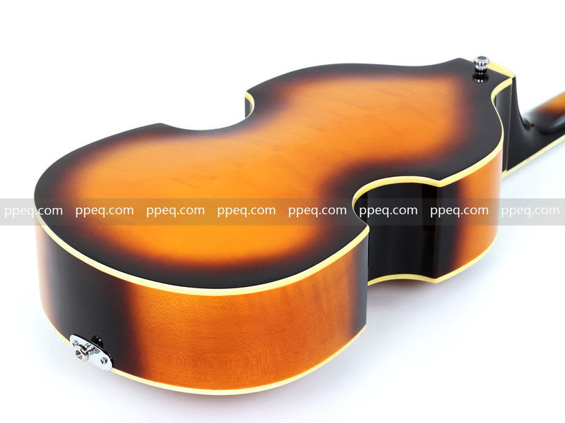 4-String Thick Semi-Hollow Violin Style Fretless Electric Bass Guitar (PHY-137)