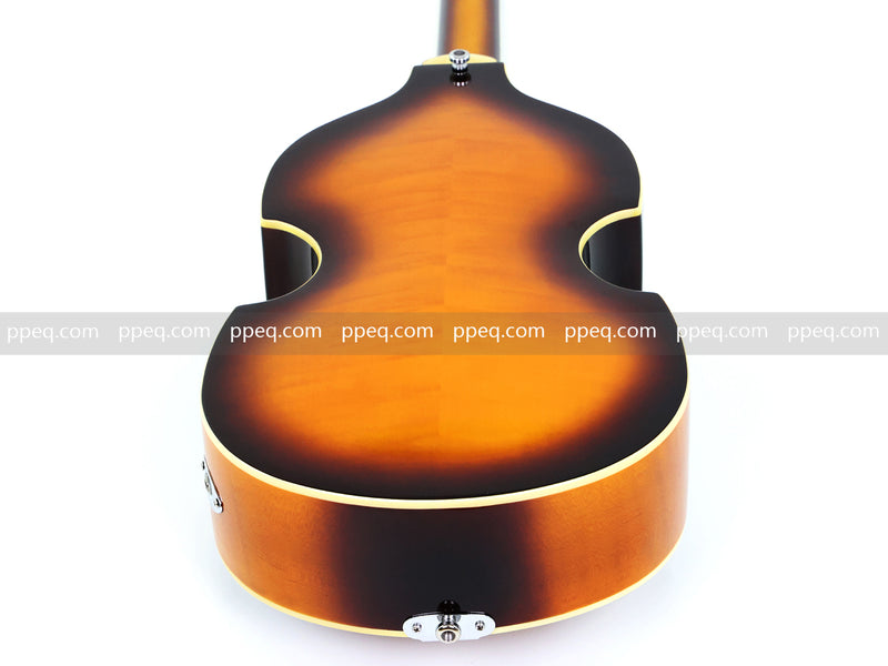 4-String Thick Semi-Hollow Violin Style Fretless Electric Bass Guitar (PHY-137)