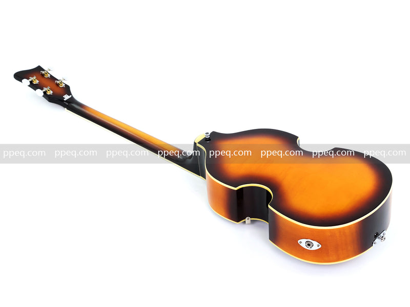 4-String Thick Semi-Hollow Violin Style Fretless Electric Bass Guitar (PHY-137)