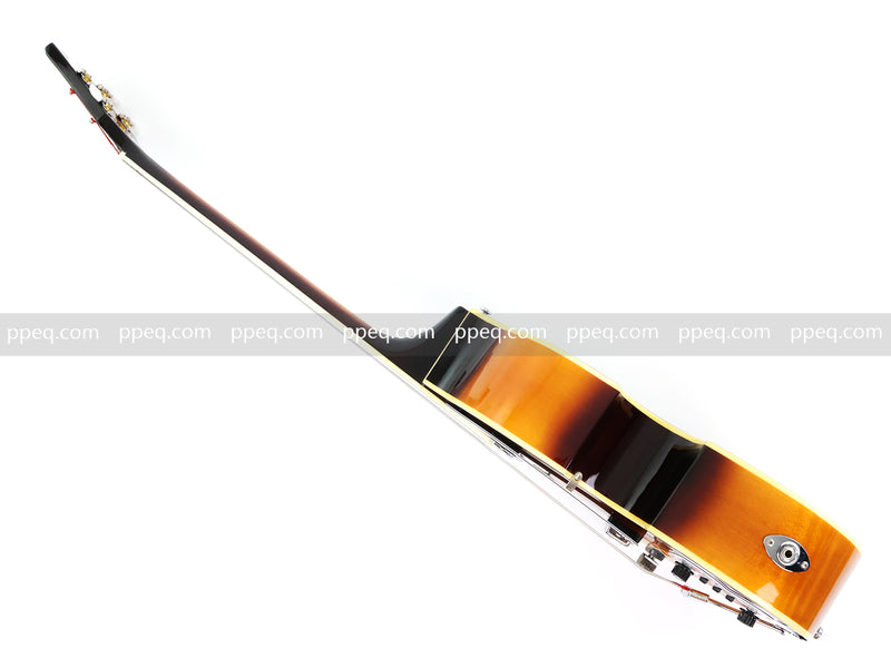 4-String Thick Semi-Hollow Violin Style Fretless Electric Bass Guitar (PHY-137)