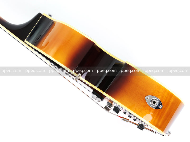 4-String Thick Semi-Hollow Violin Style Fretless Electric Bass Guitar (PHY-137)