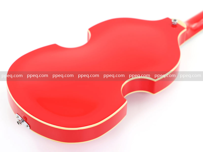 4-String Violin-Shaped Electric Bass Guitar with Gloss Cherry Red Finish (HY-2516)