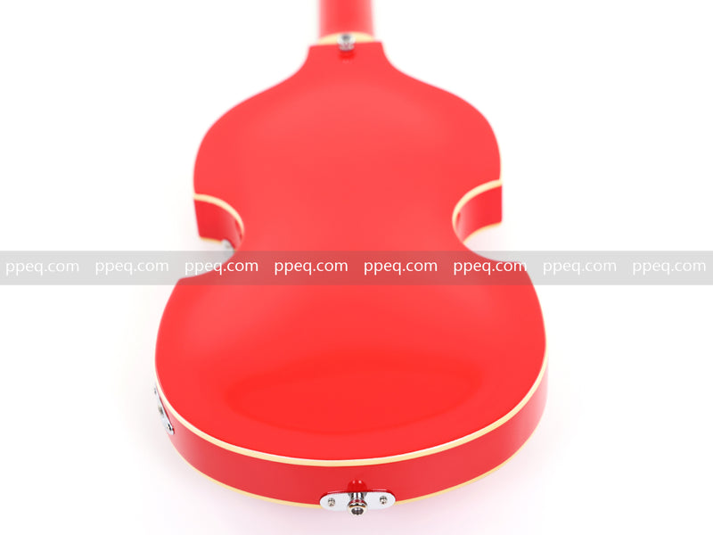 4-String Violin-Shaped Electric Bass Guitar with Gloss Cherry Red Finish (HY-2516)