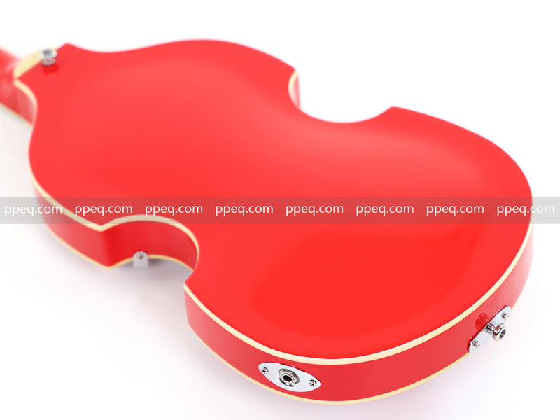 4-String Violin-Shaped Electric Bass Guitar with Gloss Cherry Red Finish (HY-2516)