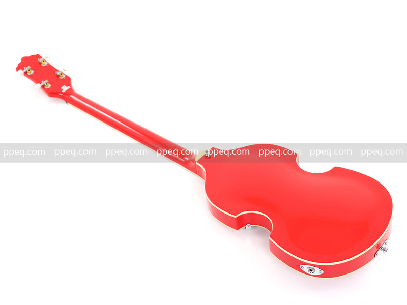 4-String Violin-Shaped Electric Bass Guitar with Gloss Cherry Red Finish (HY-2516)