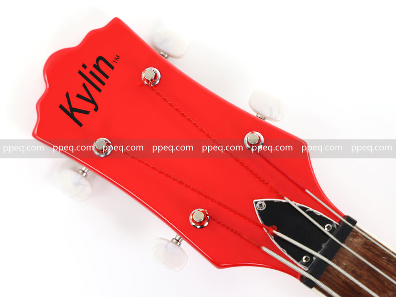 4-String Violin-Shaped Electric Bass Guitar with Gloss Cherry Red Finish (HY-2516)