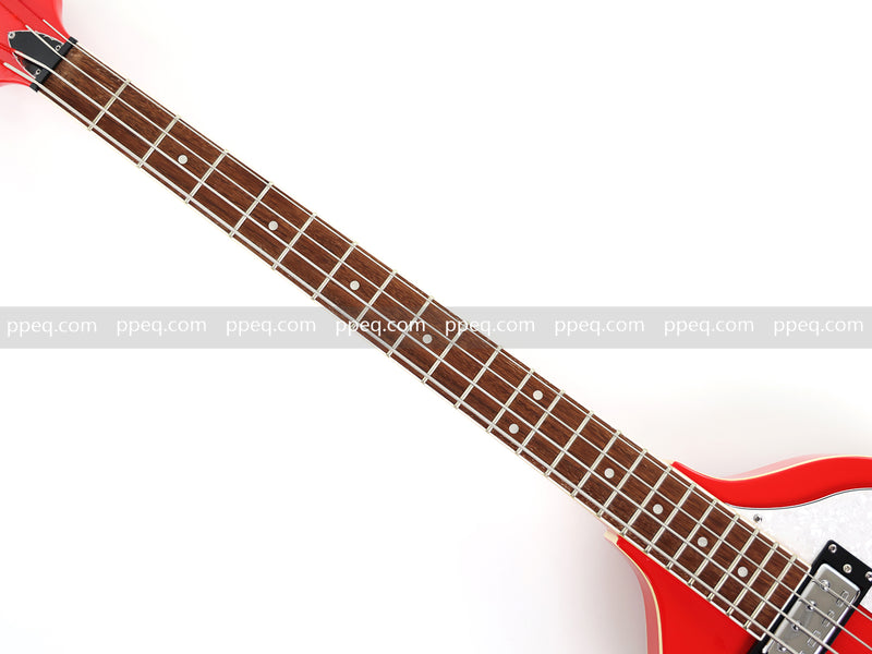 4-String Violin-Shaped Electric Bass Guitar with Gloss Cherry Red Finish (HY-2516)