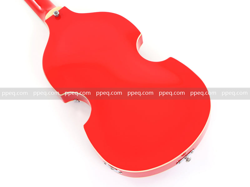 4-String Violin-Shaped Electric Bass Guitar with Gloss Cherry Red Finish (HY-2516)