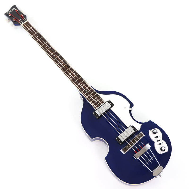 4-String Violin-Shaped Electric Bass Guitar with Gloss Dark Blue Finish (HY-2518)