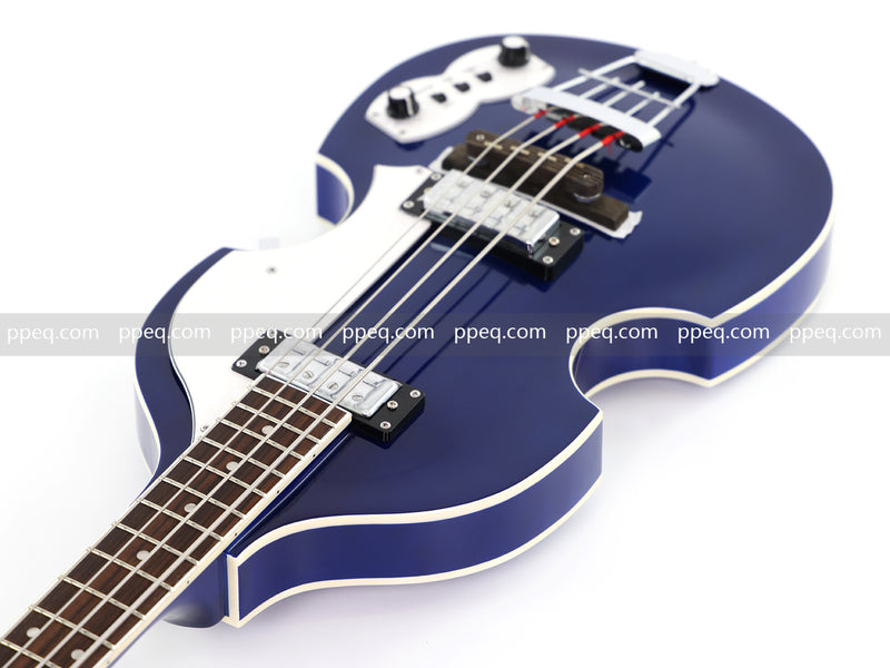 4-String Violin-Shaped Electric Bass Guitar with Gloss Dark Blue Finish (HY-2518)