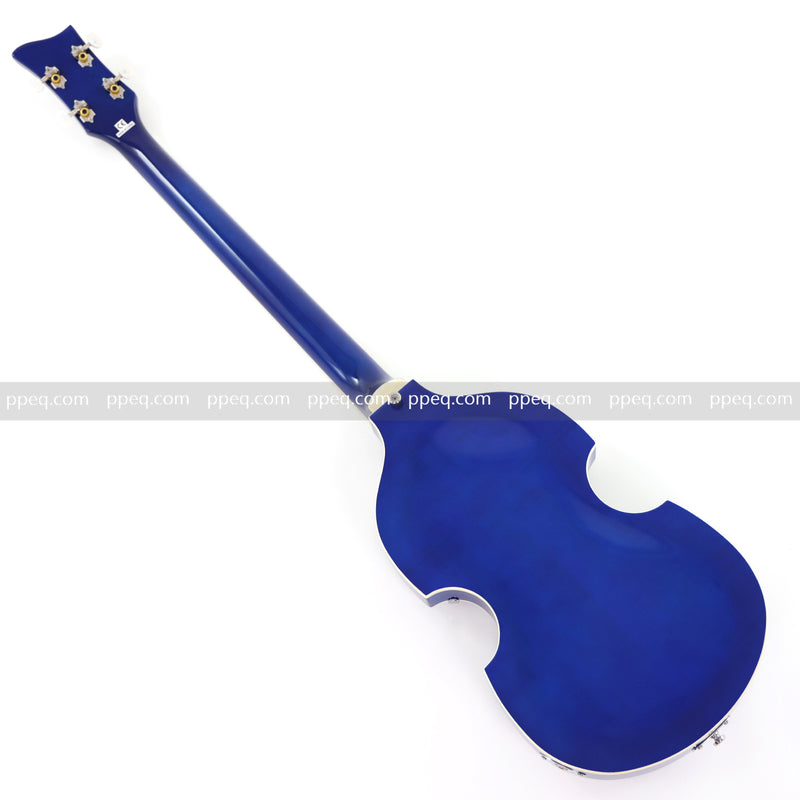 4-String Violin-Shaped Electric Bass Guitar with Gloss Dark Blue Finish (HY-2518)