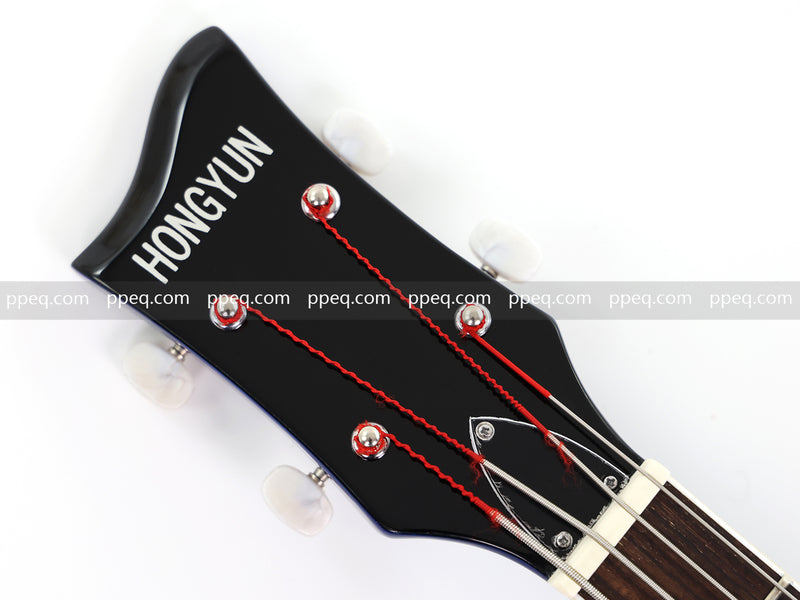 4-String Violin-Shaped Electric Bass Guitar with Gloss Dark Blue Finish (HY-2518)