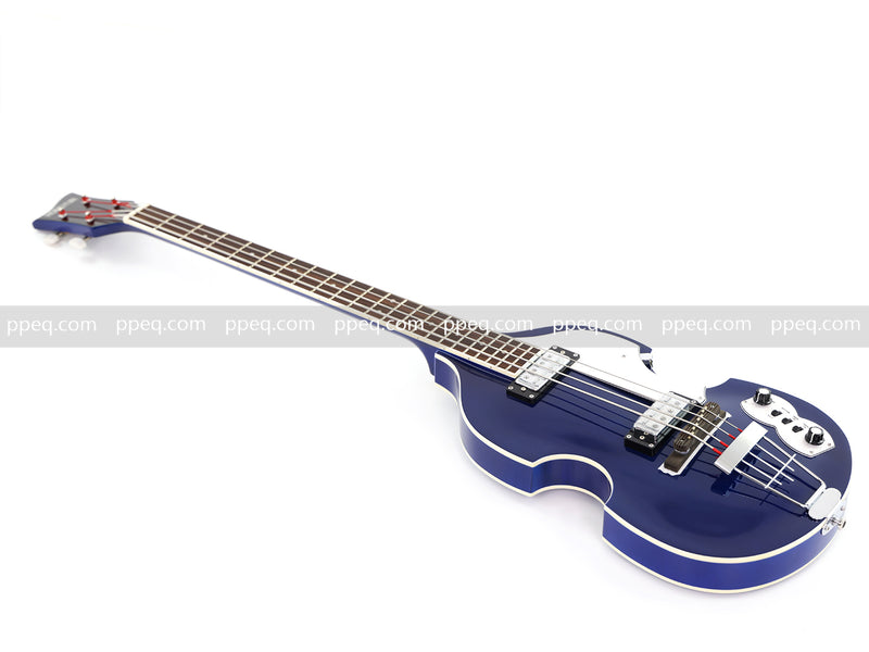 4-String Violin-Shaped Electric Bass Guitar with Gloss Dark Blue Finish (HY-2518)