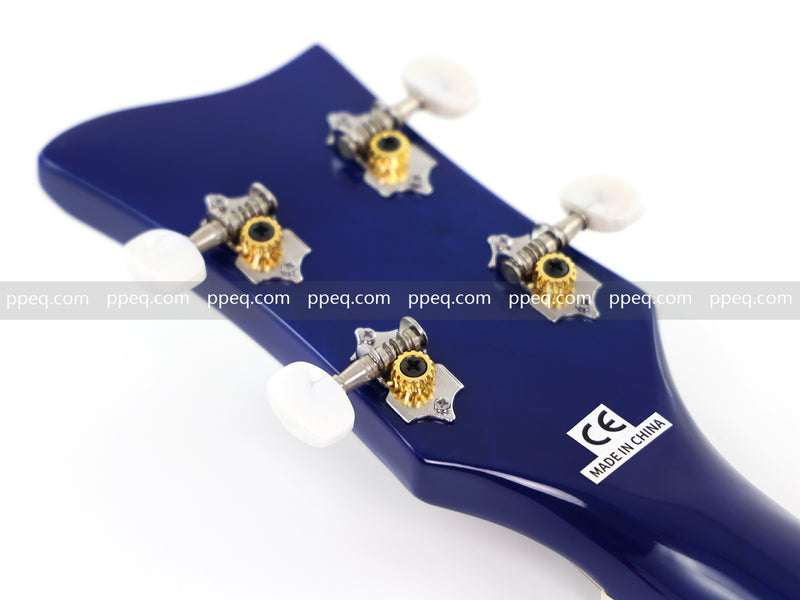 4-String Violin-Shaped Electric Bass Guitar with Gloss Dark Blue Finish (HY-2518)