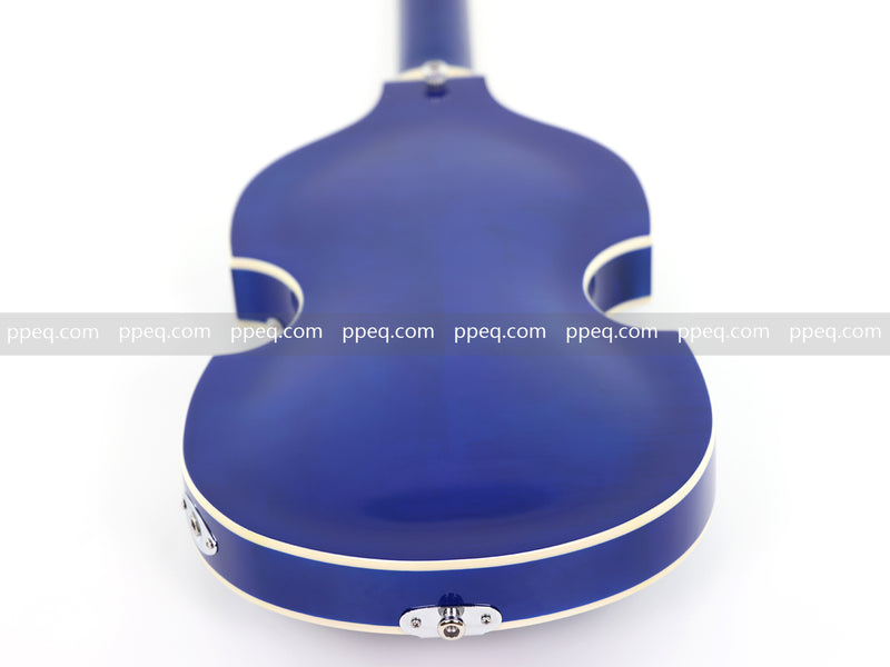 4-String Violin-Shaped Electric Bass Guitar with Gloss Dark Blue Finish (HY-2518)