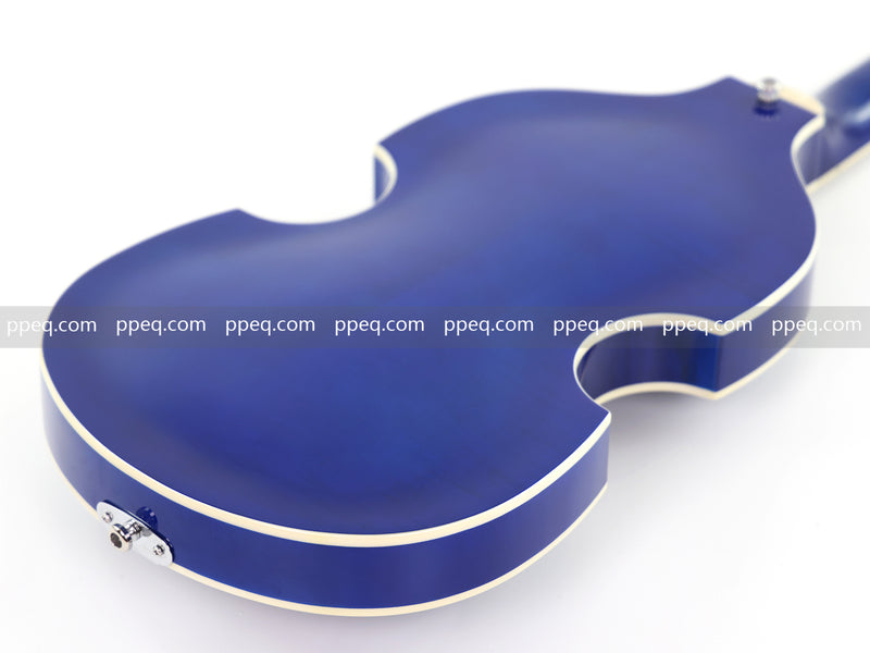 4-String Violin-Shaped Electric Bass Guitar with Gloss Dark Blue Finish (HY-2518)