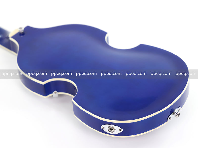 4-String Violin-Shaped Electric Bass Guitar with Gloss Dark Blue Finish (HY-2518)